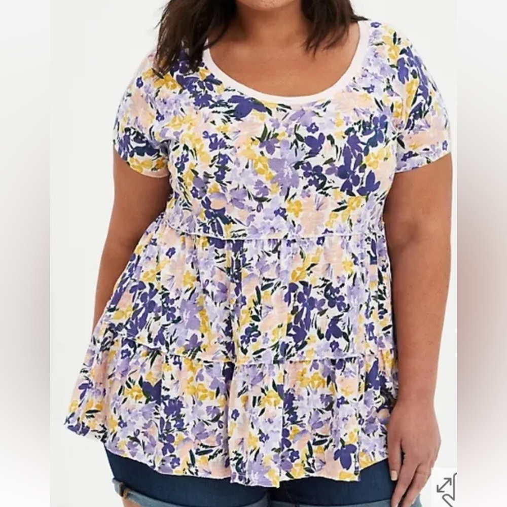 Torrid Floral Tiered Babydoll Top